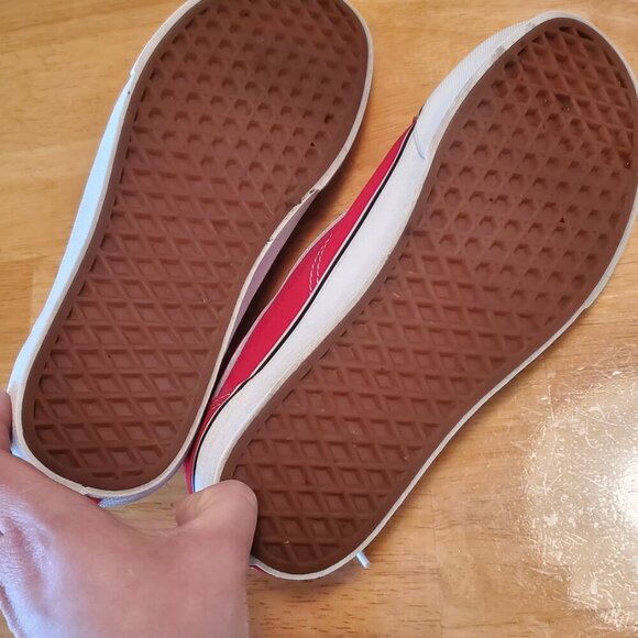 Vans Old Skool Red and White Canvas Sneakers 9 W 7.5 M Unisex - Picture 4 of 5